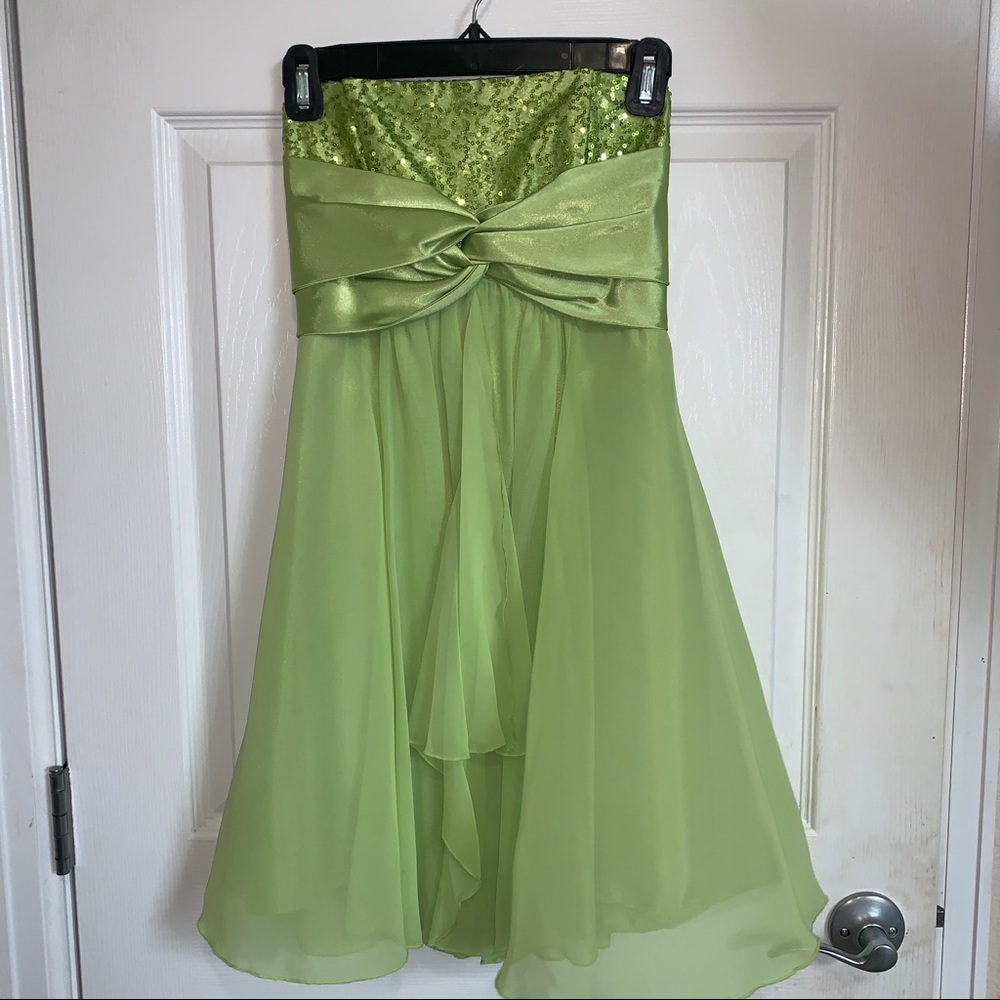 Jessica McClintock Strapless Elegant Green Dress
